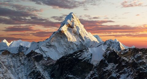 Evening view of Ama Dablam on the way to Everest Base Camp - Nepal
